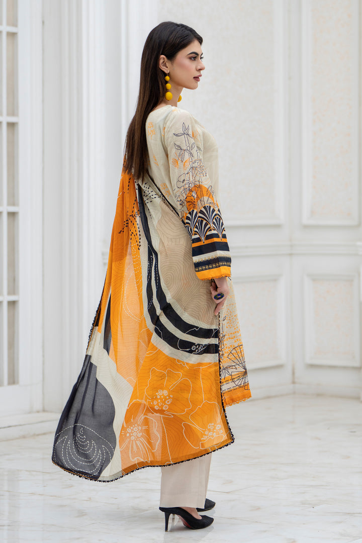 3 Piece Unstitched Skin Lawn - SU25V27-S2 - JACQUARD CLOTHING