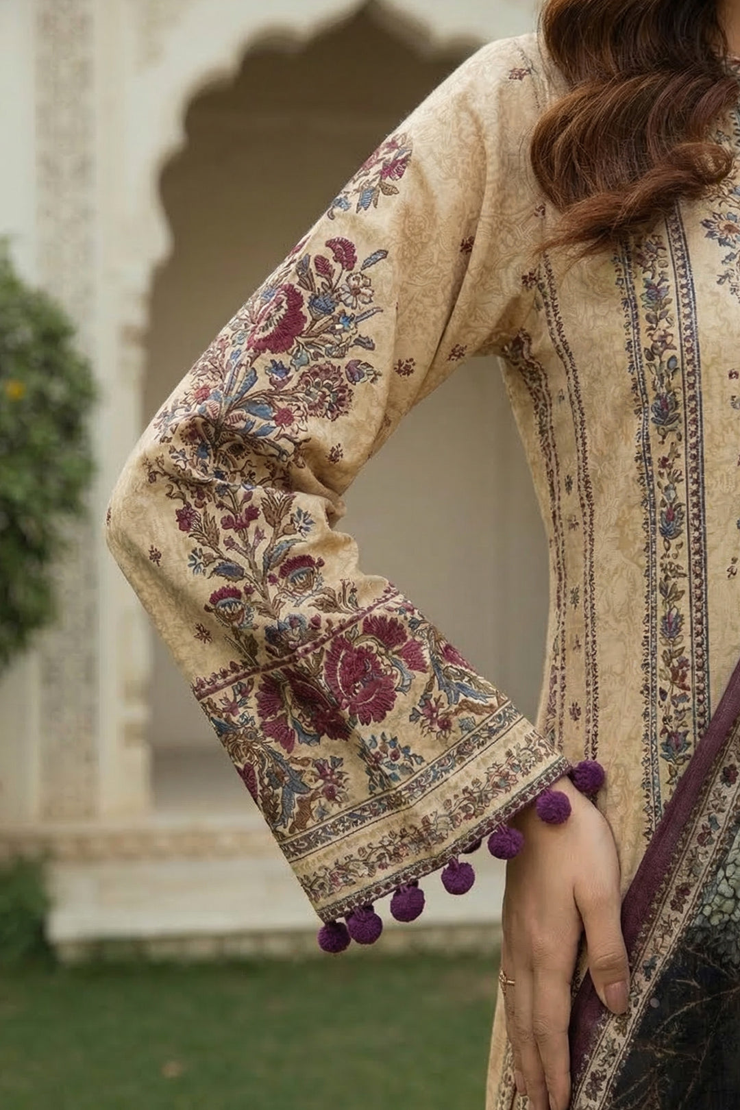 3 Piece Unstitched Tan Premium Printed Lawn Suit By Jacquard Clothing Summer 2026 Collection