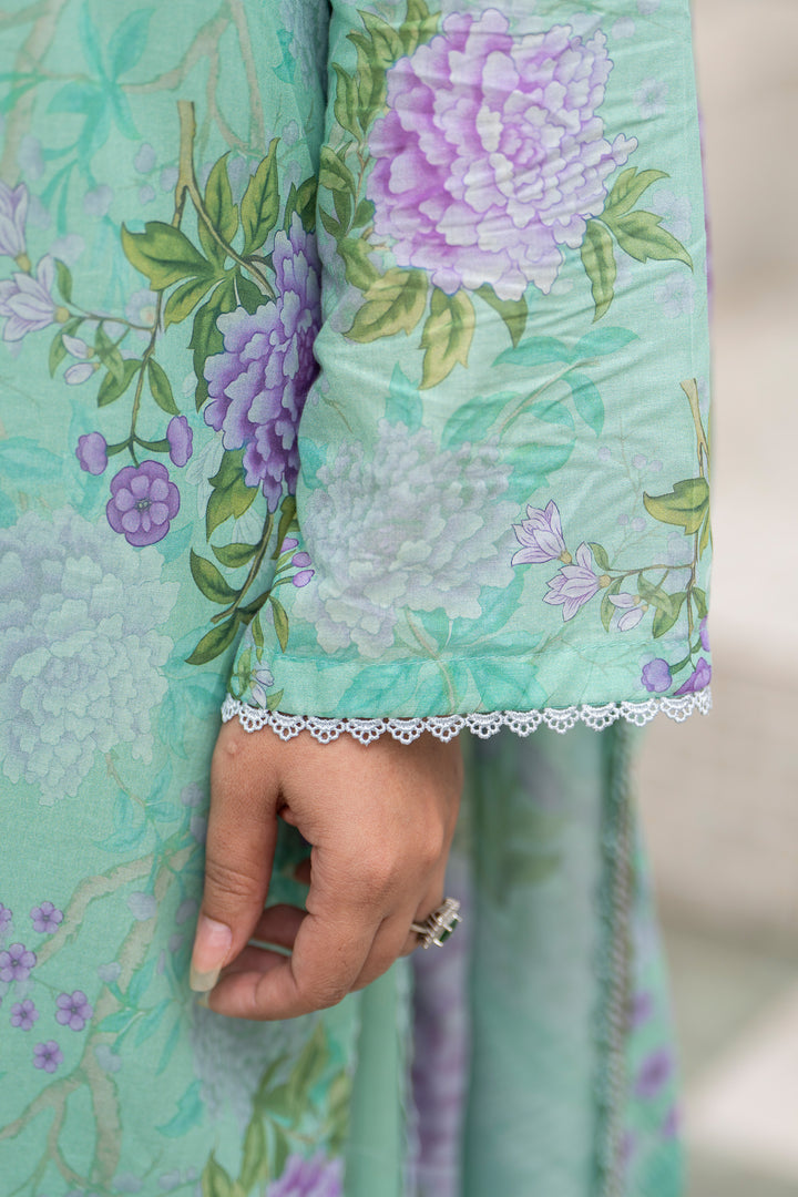 3 Piece Unstitched Teal Lawn - SU25V29-S2 - JACQUARD CLOTHING