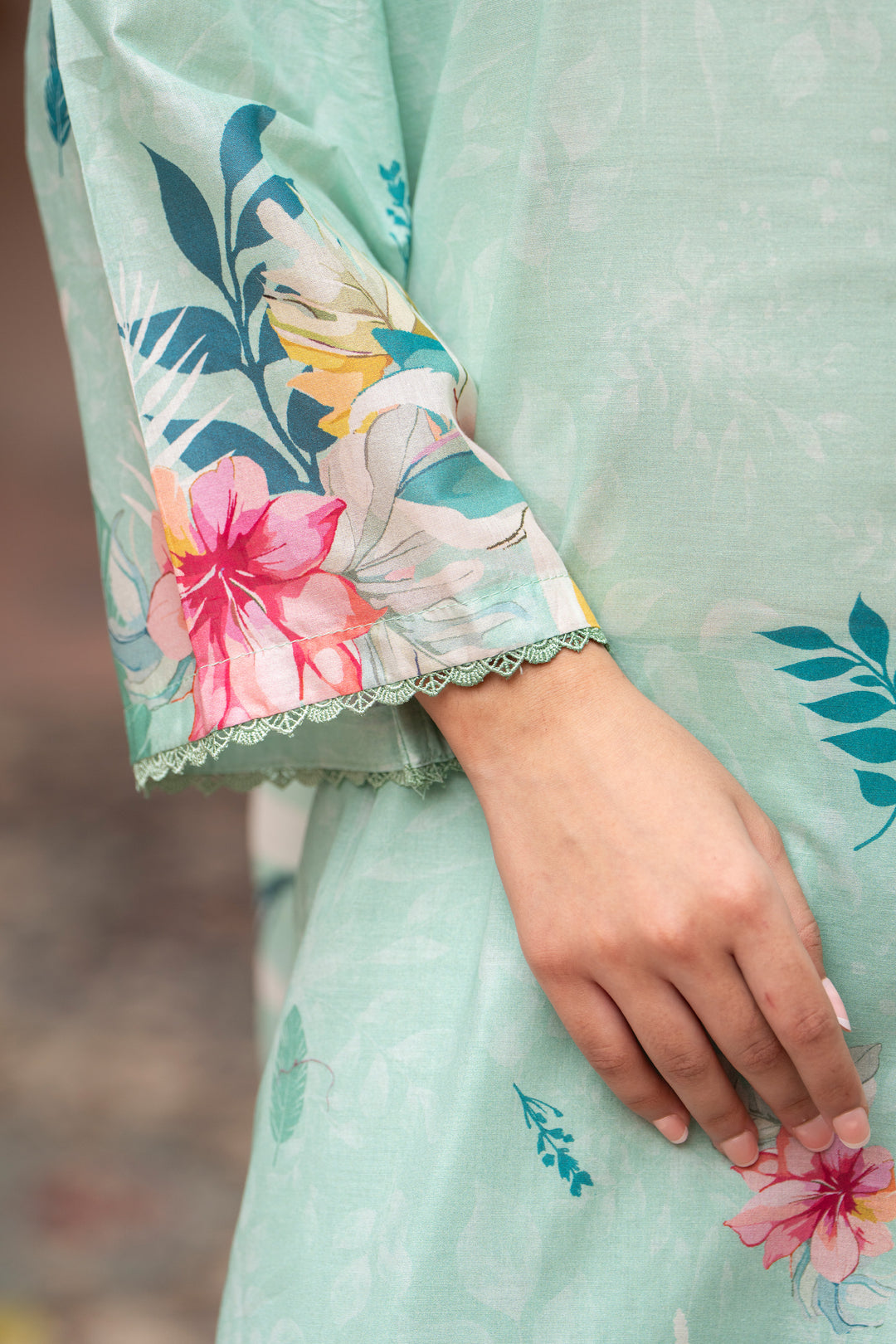 3 Piece Unstitched Teal Lawn - SU25V22-S6 - JAQUARD CLOTHING