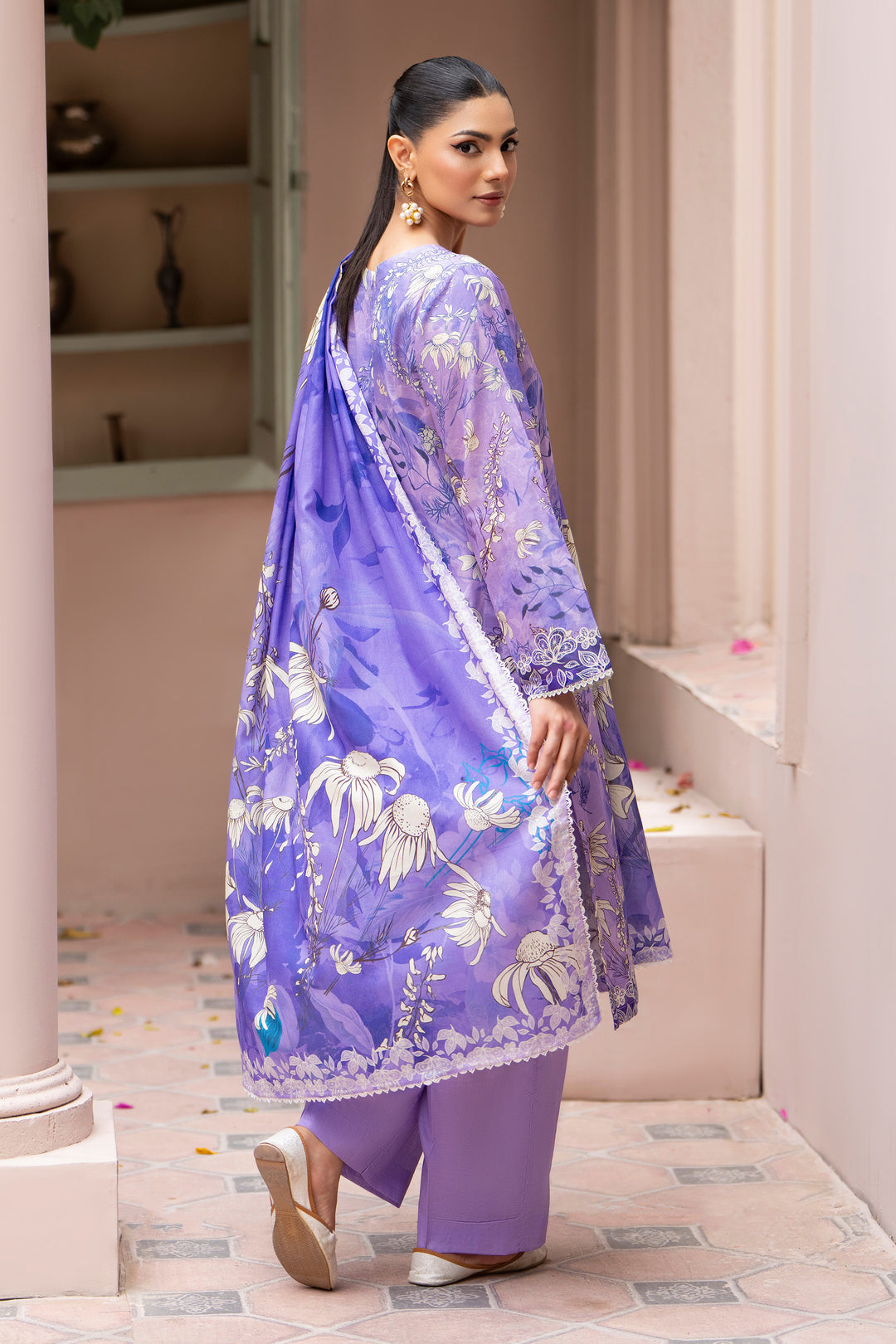3 Piece Unstitched Violet Lawn - SU25V21-S9 - JAQUARD CLOTHING