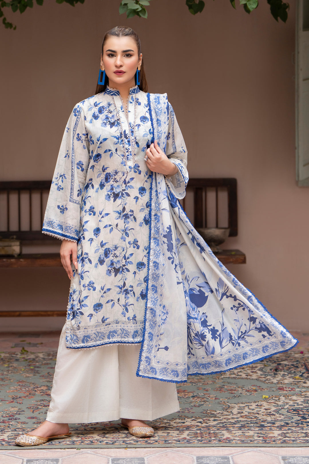 3 Piece Unstitched White Lawn - SU25V21-S4 - JAQUARD CLOTHING