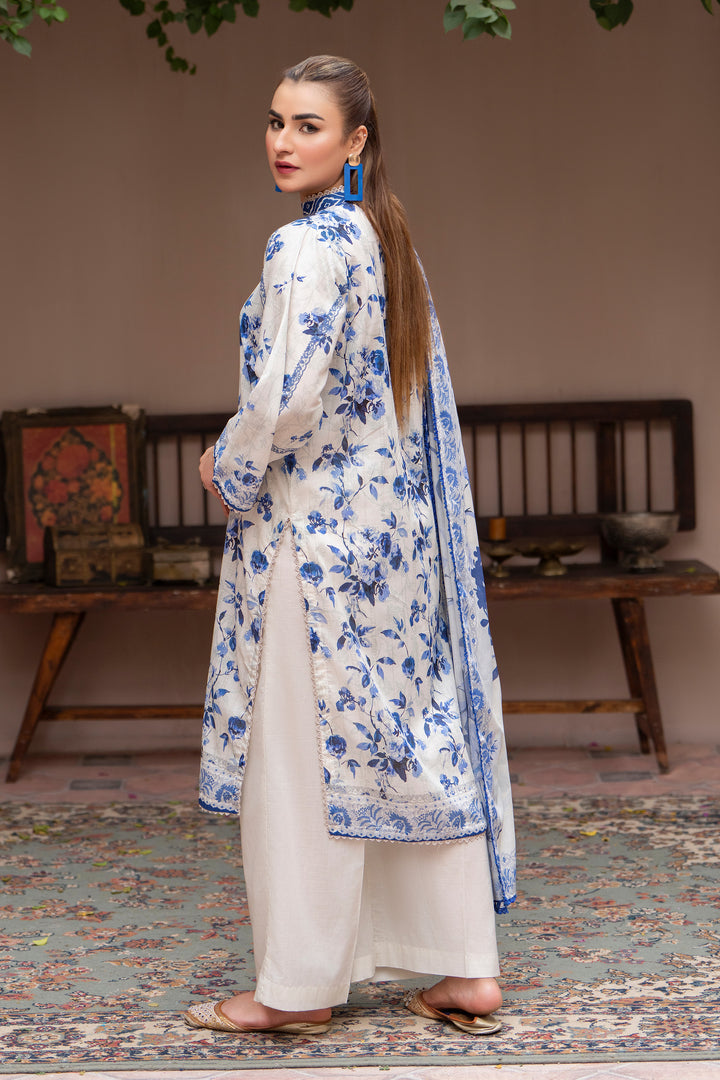 3 Piece Unstitched White Lawn - SU25V21-S4 - JAQUARD CLOTHING