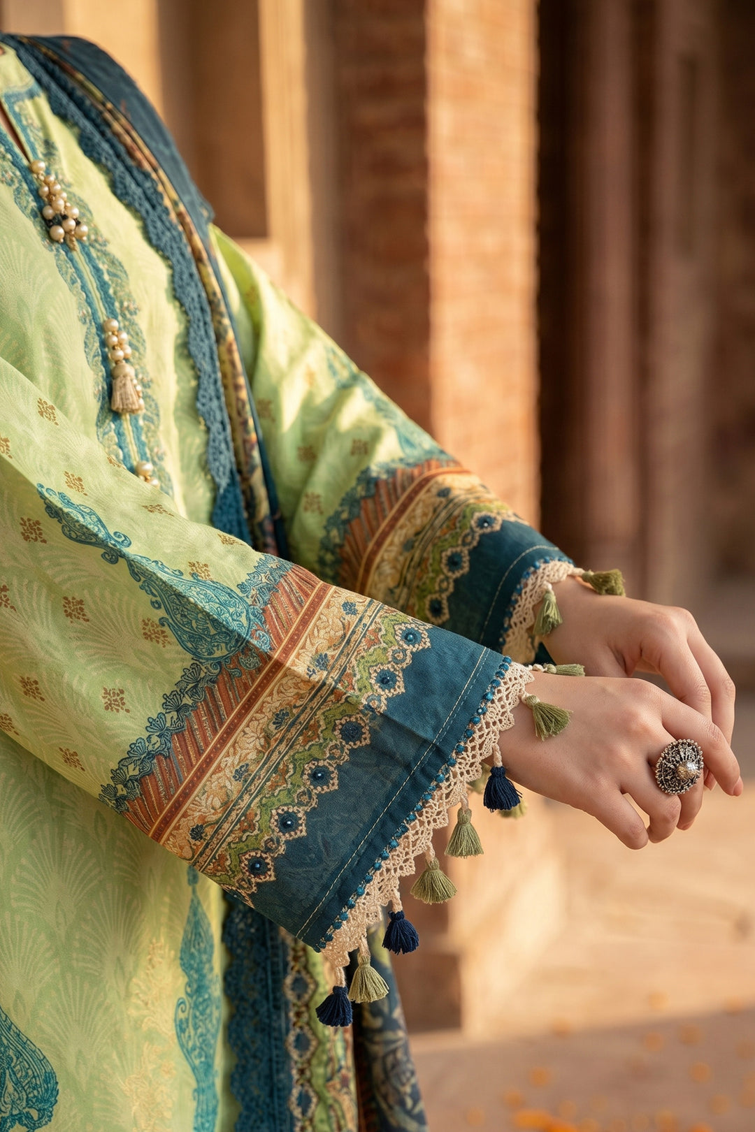 3 Piece Unstitched Mint Green Premium Lawn