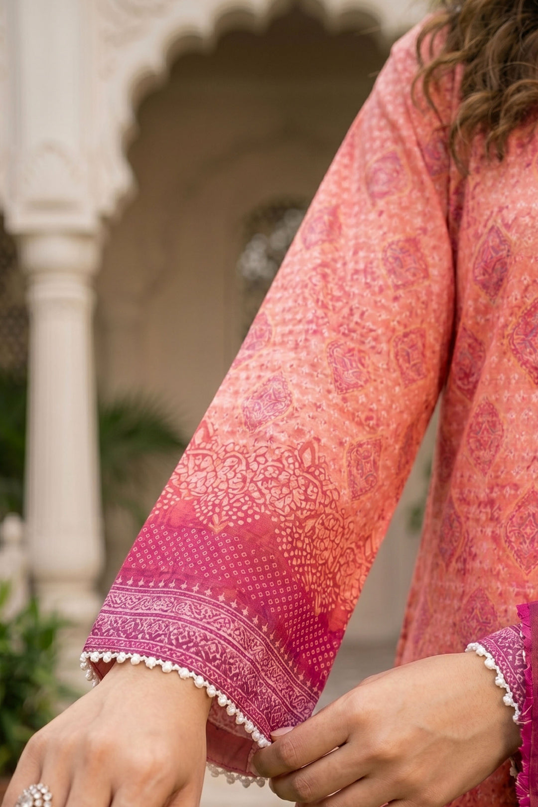 3 Piece Unstitched Pink Premium Lawn