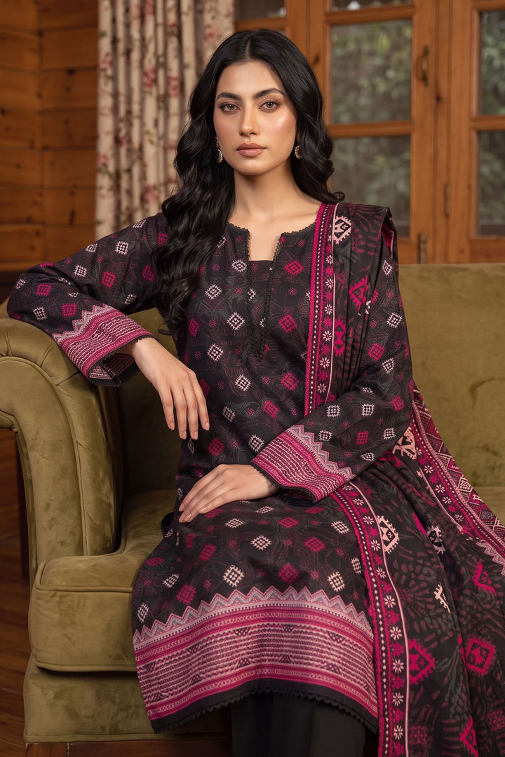 3 Piece Unstitched Black Premium Linen