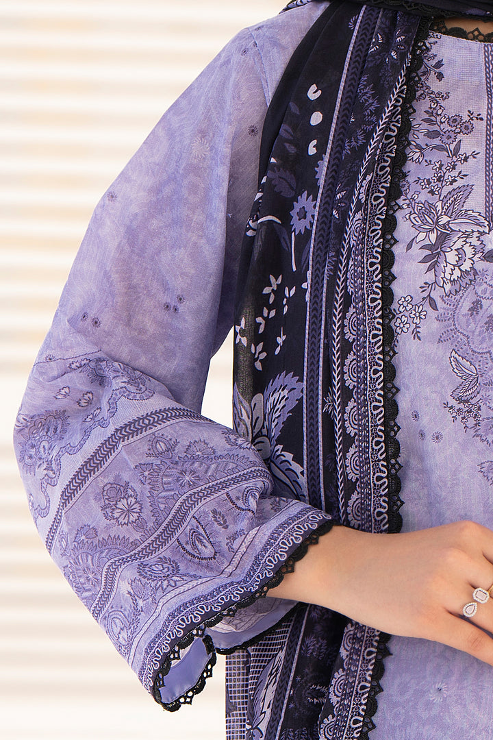 3 Piece Unstitched Lavender Premium Lawn