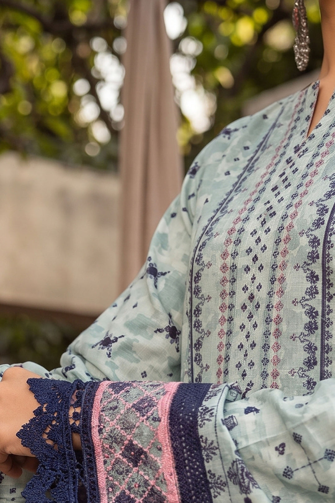 Light Green 3 Piece Unstitched Premium Printed Lawn