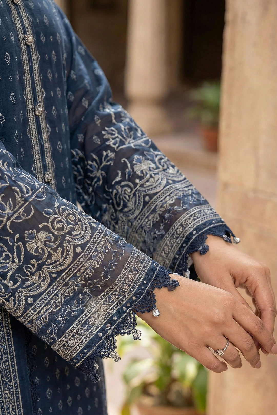 Blue 3 Piece Unstitched Premium Printed Lawn