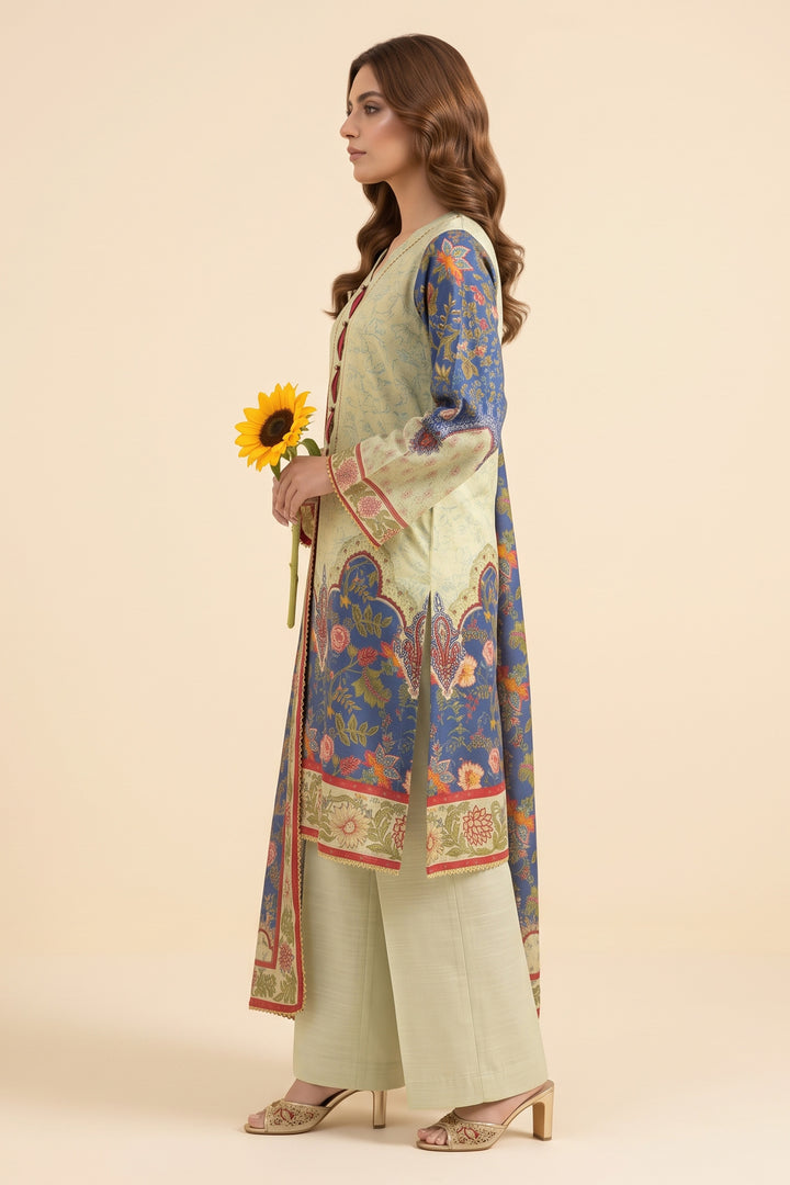 3 Piece Unstitched Panache Green Khaddar