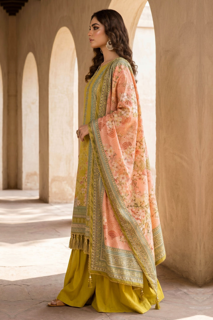 3 Piece Unstitched Yellow Premium Lawn