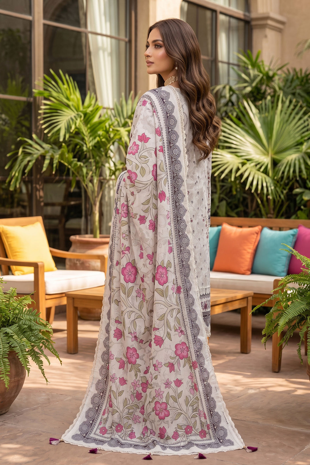 Light Gray 3 Piece Unstitched Premium Printed Lawn