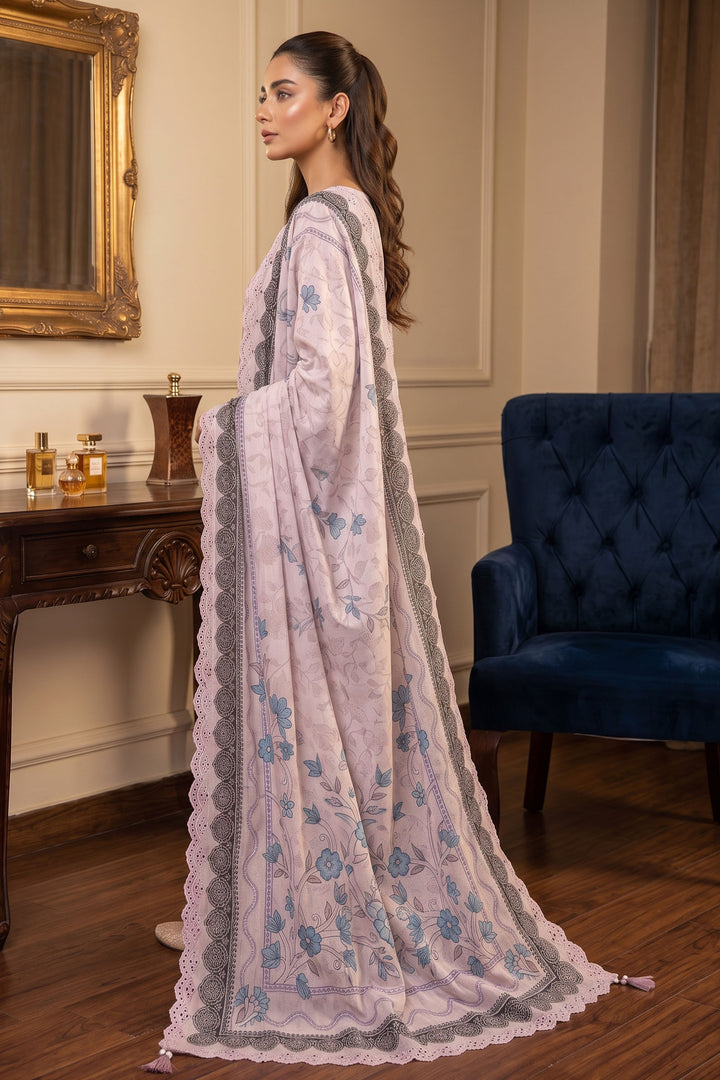 Light Pink 3 Piece Unstitched Premium Printed Lawn
