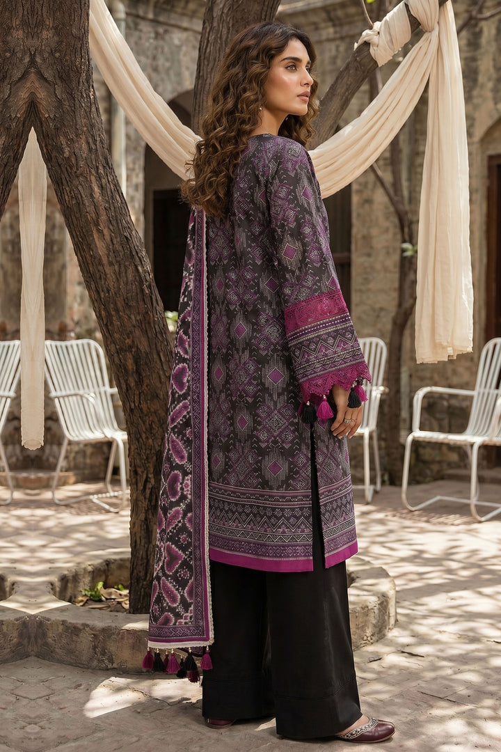Black 3 Piece Unstitched Premium Printed Lawn