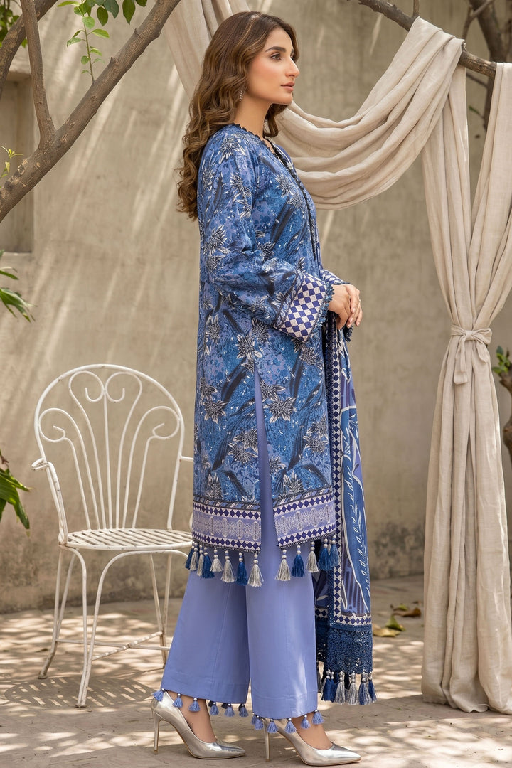 3 Piece Unstitched Purple Premium Lawn