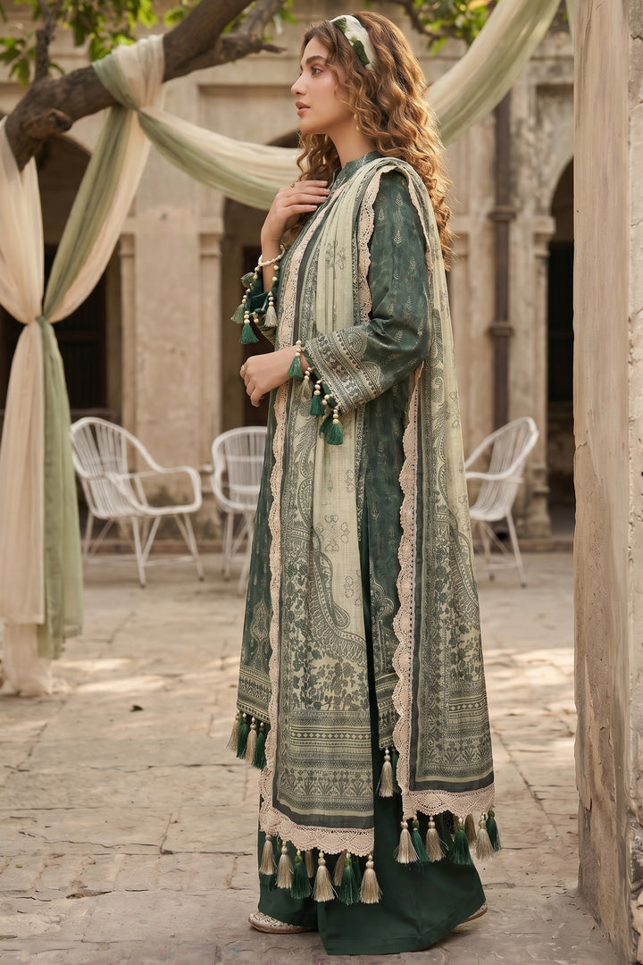 Rifle Green 3 Piece Unstitched Premium Printed Lawn