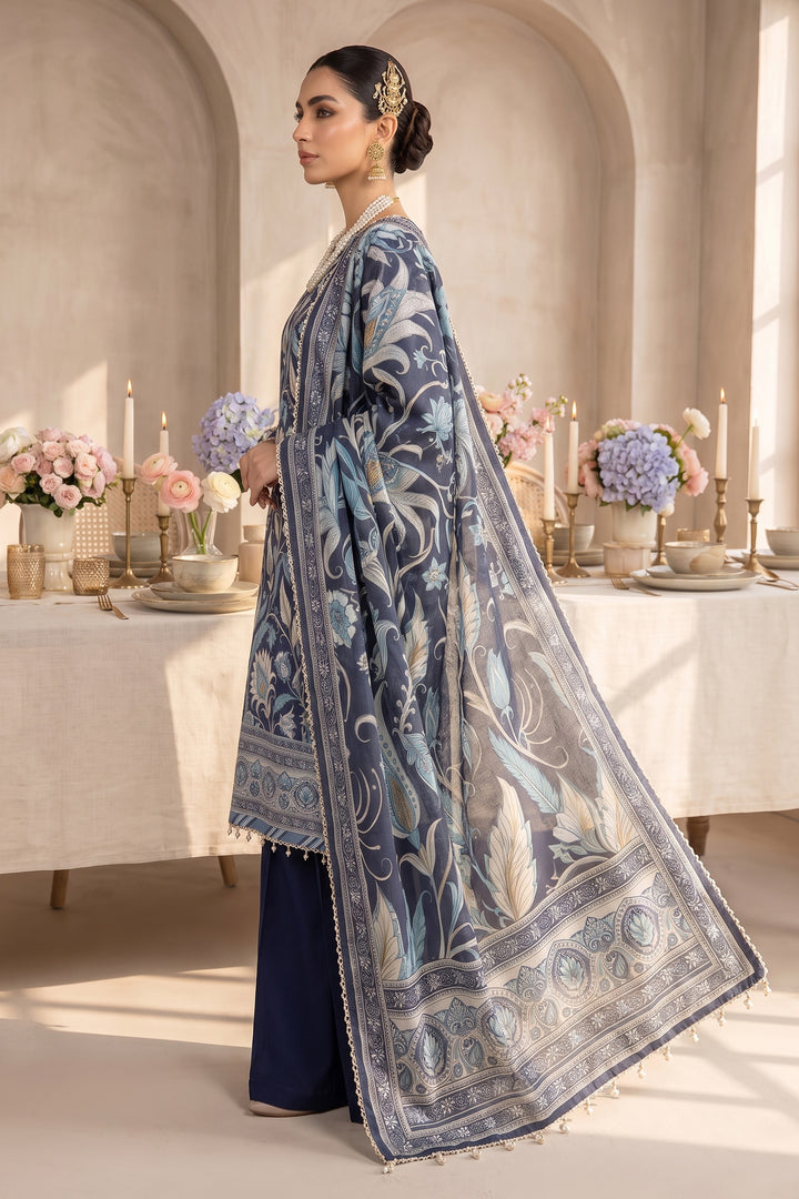 Midnight Blue 3 Piece Unstitched Premium Printed Lawn