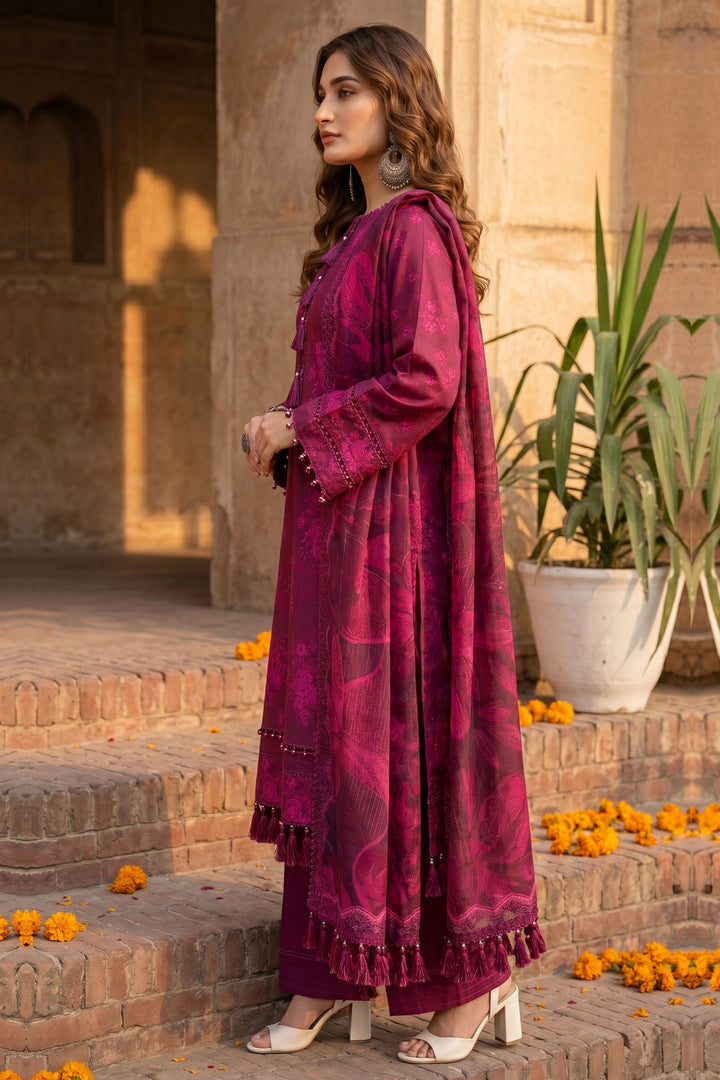 3 Piece Unstitched Plum Premium Lawn