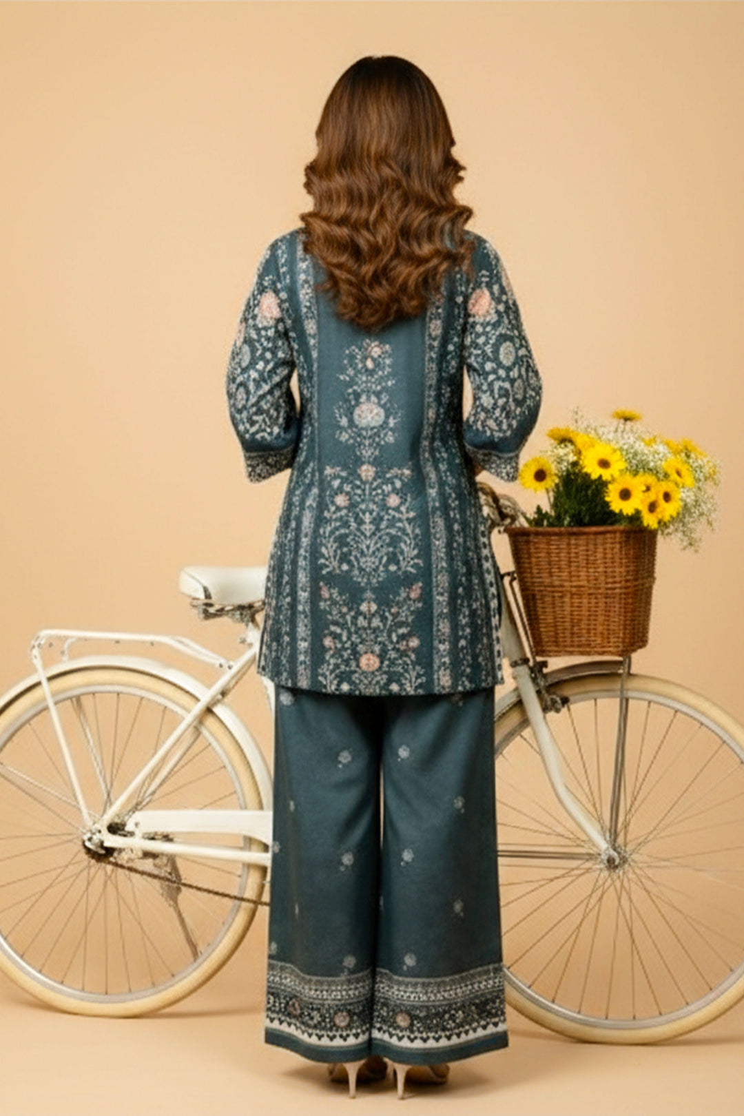 Unstitched Premium Dark Teal Printed Co-Ord Set