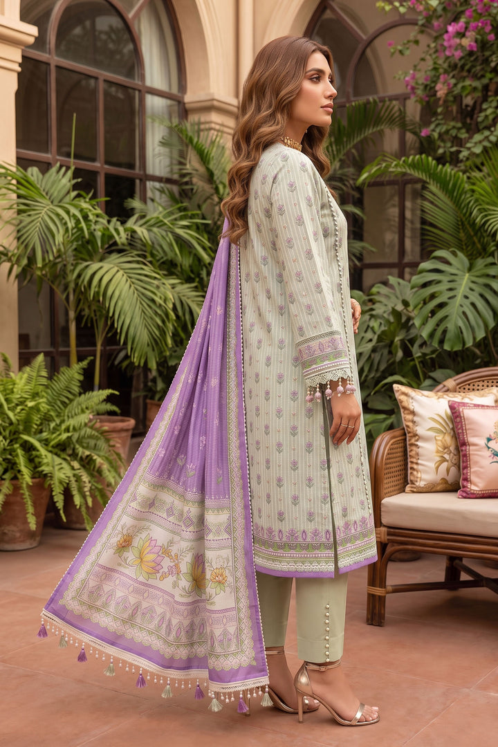 Pastel Green 3 Piece Unstitched Premium Printed Lawn