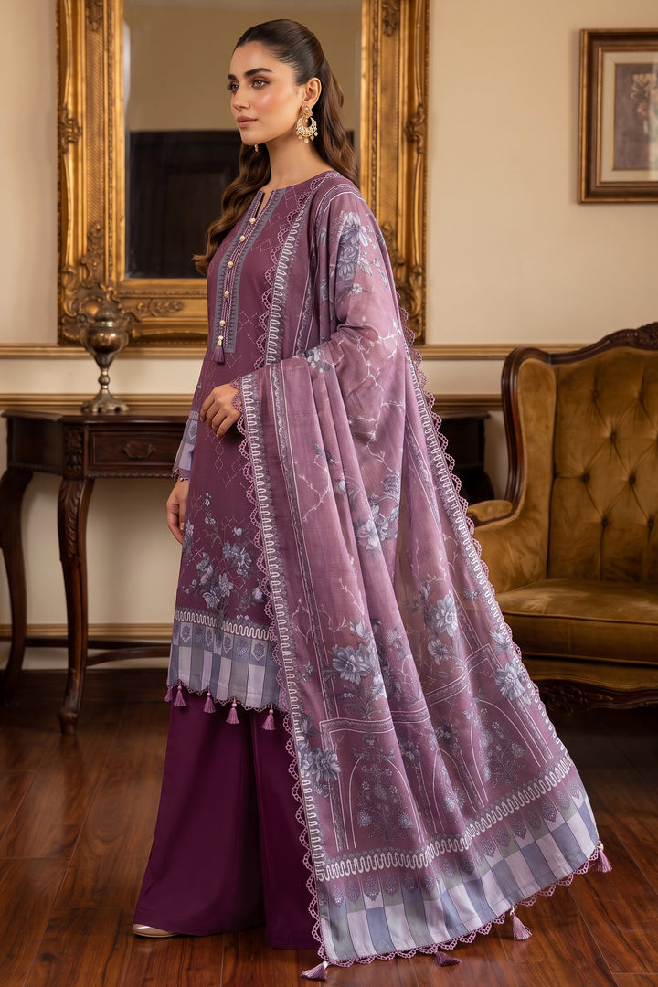 Plum 3 Piece Unstitched Premium Printed Lawn