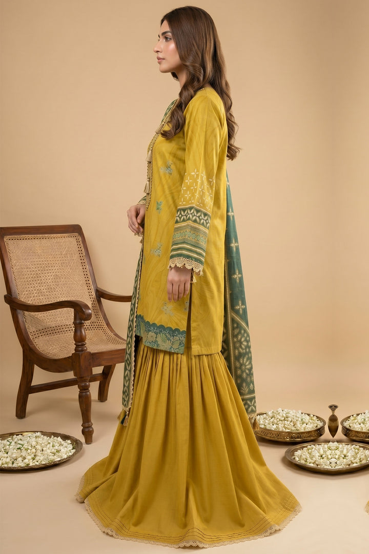 3 Piece Unstitched Yellow Premium Lawn