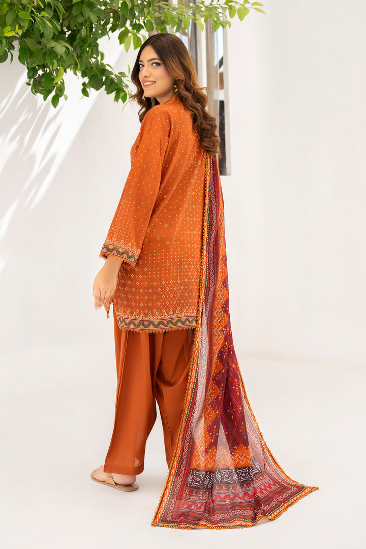 3 Piece Unstitched Pumpkin Premium Lawn