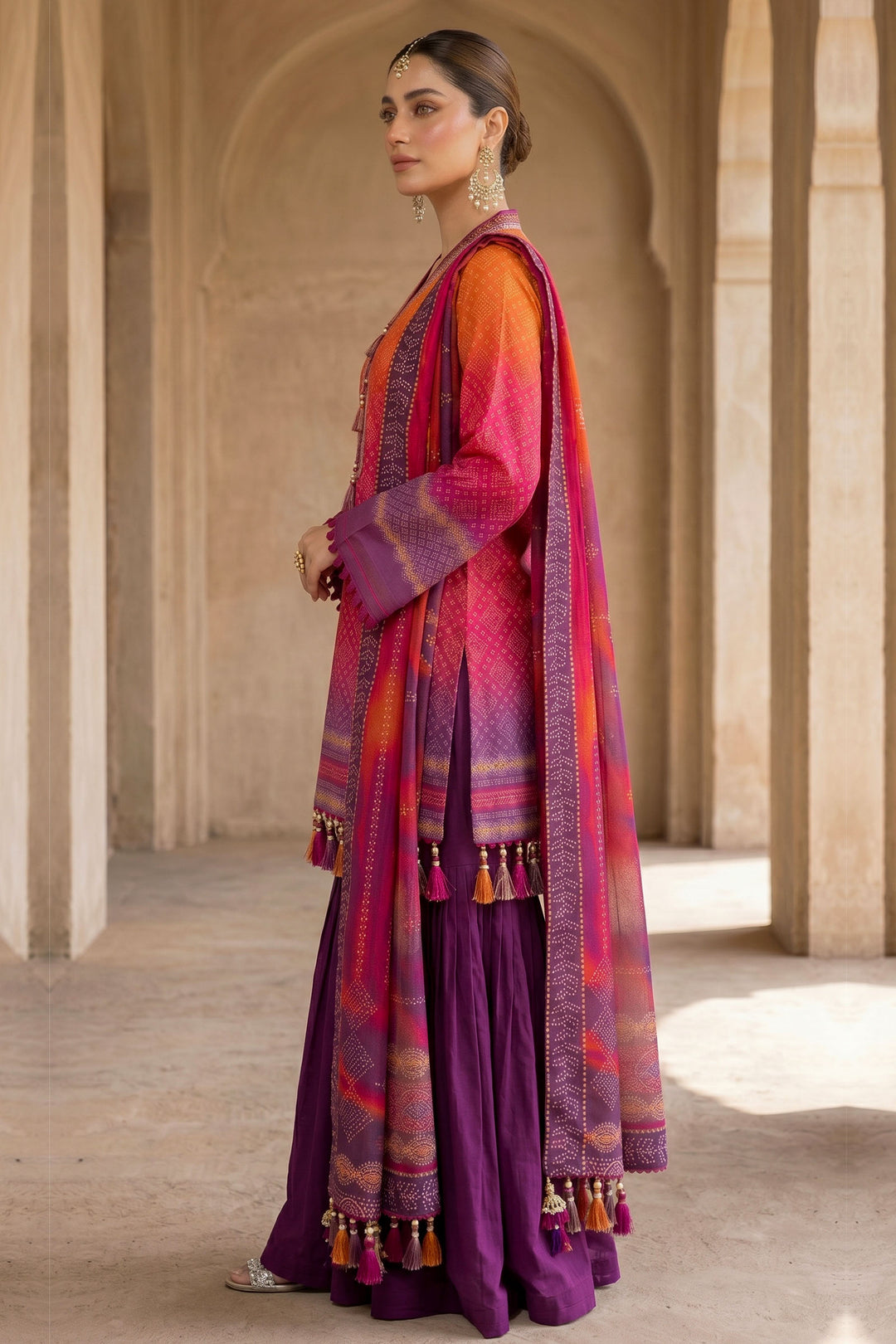 3 Piece Unstitched Plum Premium Lawn
