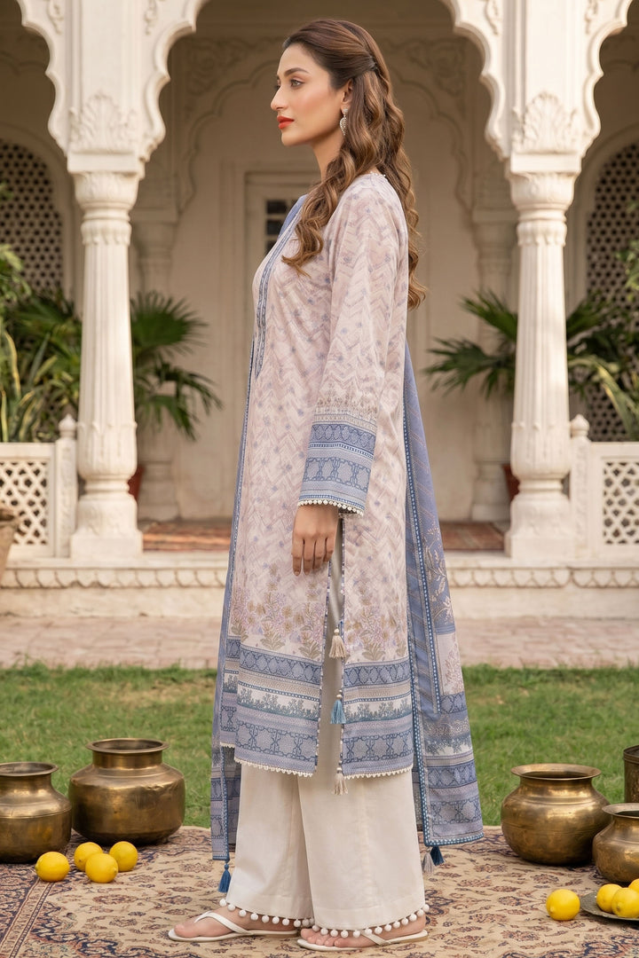 3 Piece Unstitched Pink Premium Lawn