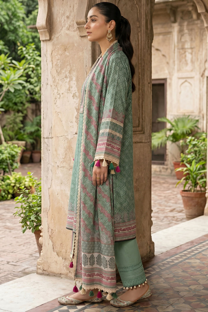 Laurel Green 3 Piece Unstitched Premium Printed Lawn
