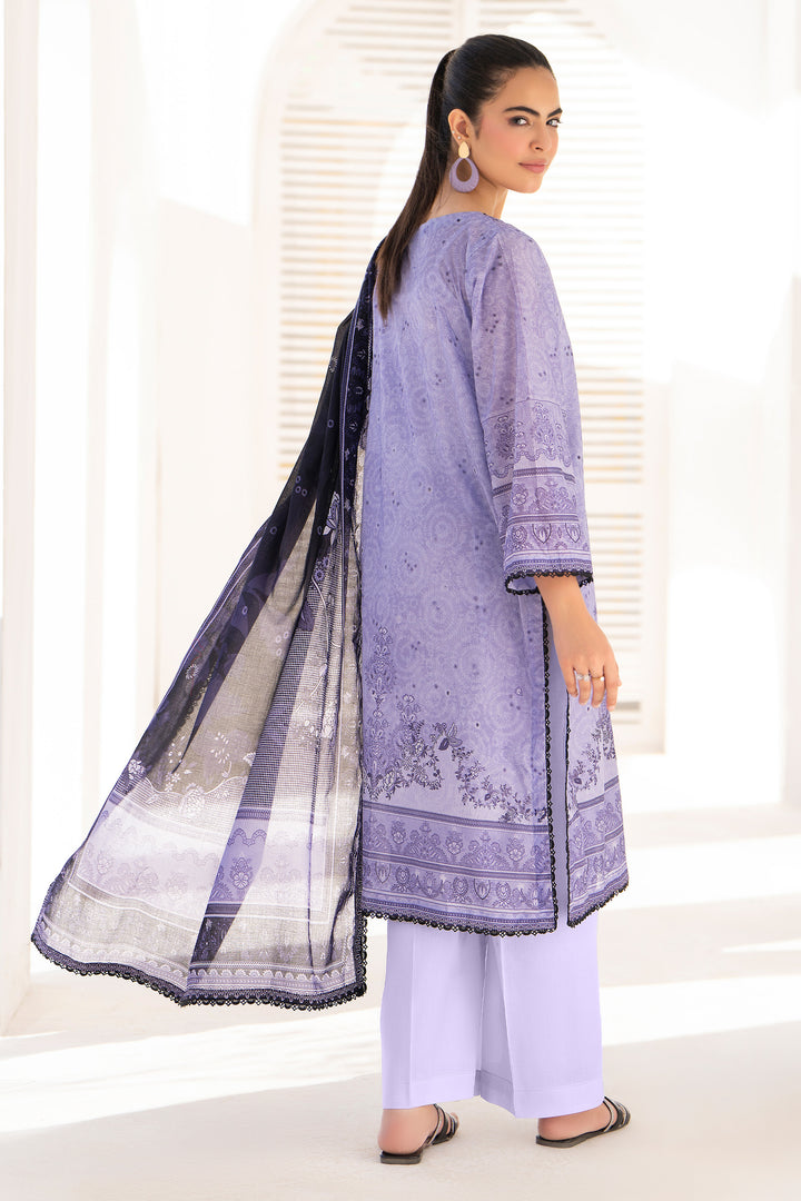 3 Piece Unstitched Lavender Premium Lawn