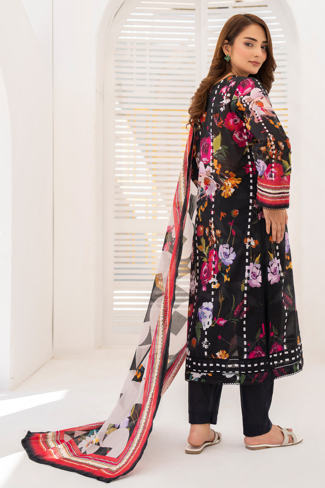 3 Piece Unstitched Chic Black Premium Lawn
