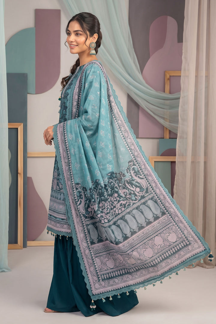 Casal Blue 3 Piece Unstitched Premium Printed Lawn