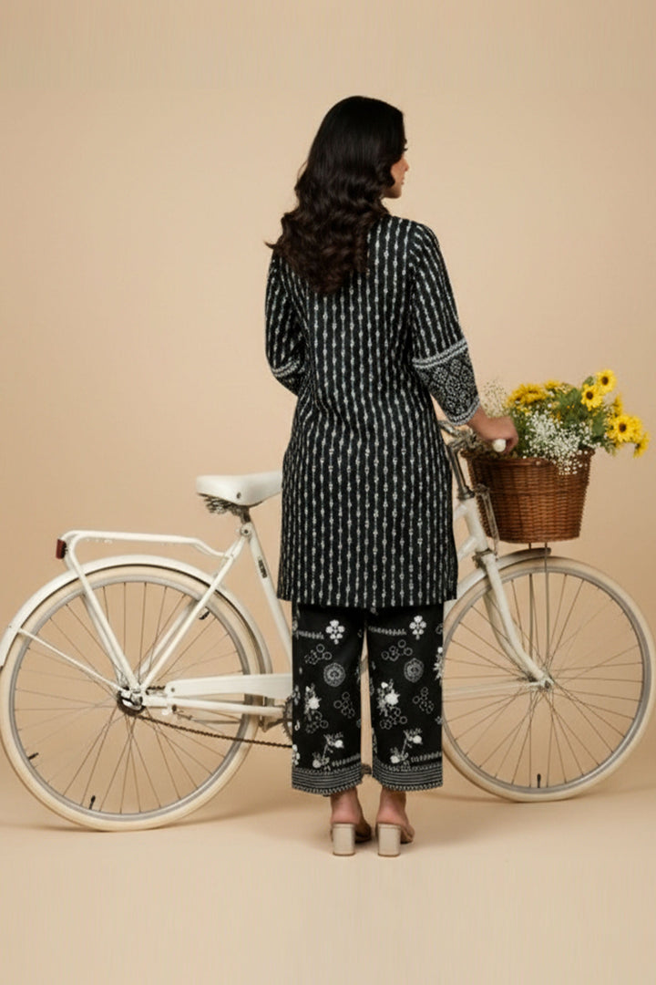 Unstitched Premium Black Printed Co-Ord Set