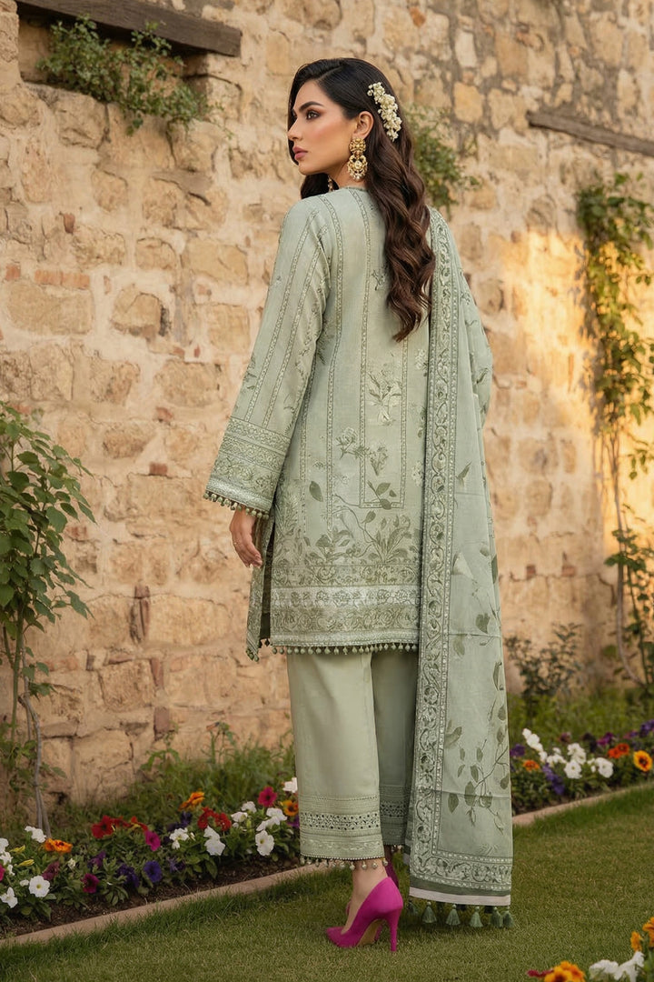 3 Piece Unstitched Ash Gray Premium Printed Lawn