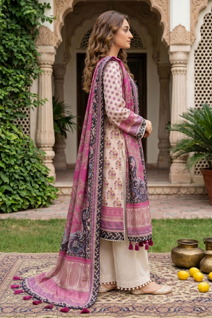 3 Piece Unstitched Beige Premium Lawn
