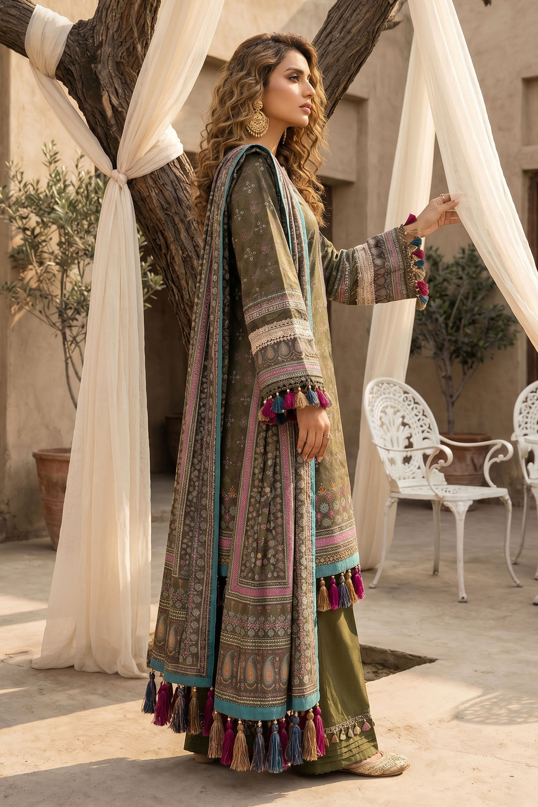 Mehndi 3 Piece Unstitched Premium Printed Lawn