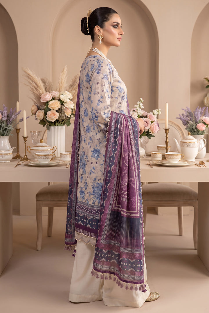 Antique White 3 Piece Unstitched Premium Printed Lawn