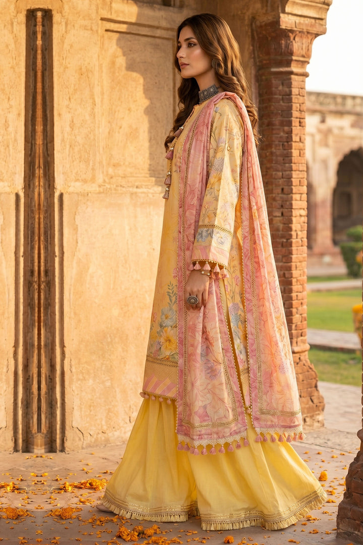3 Piece Unstitched Lemon Premium Lawn