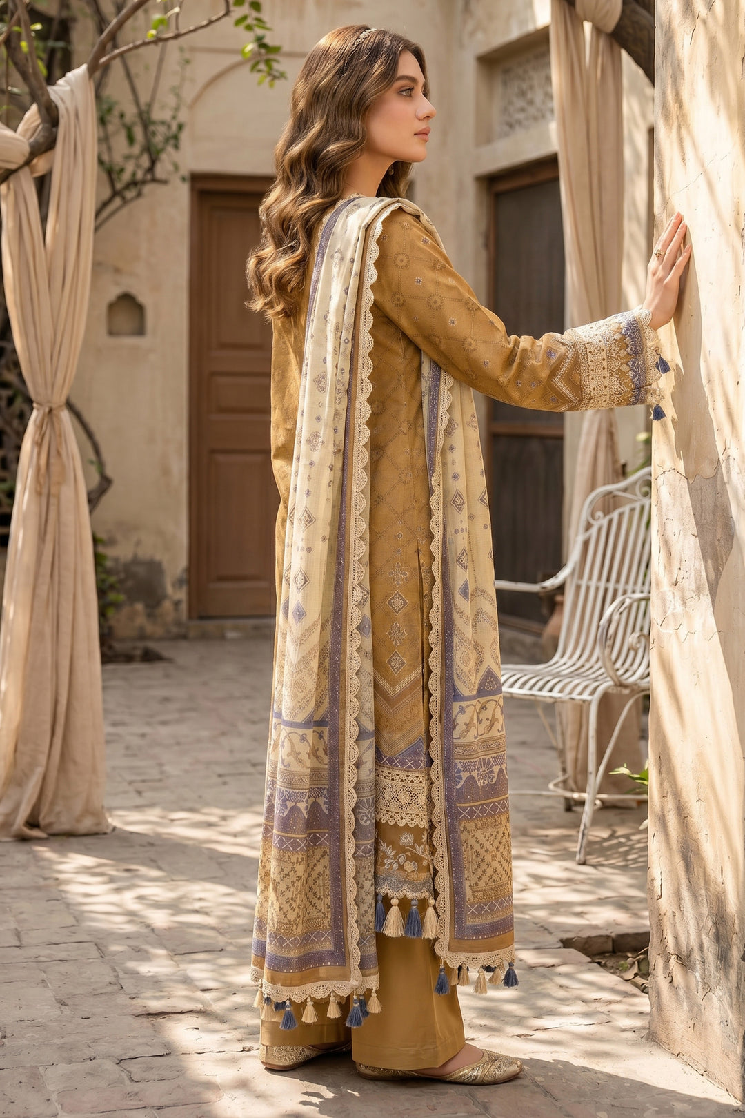 Mustard 3 Piece Unstitched Premium Printed Lawn