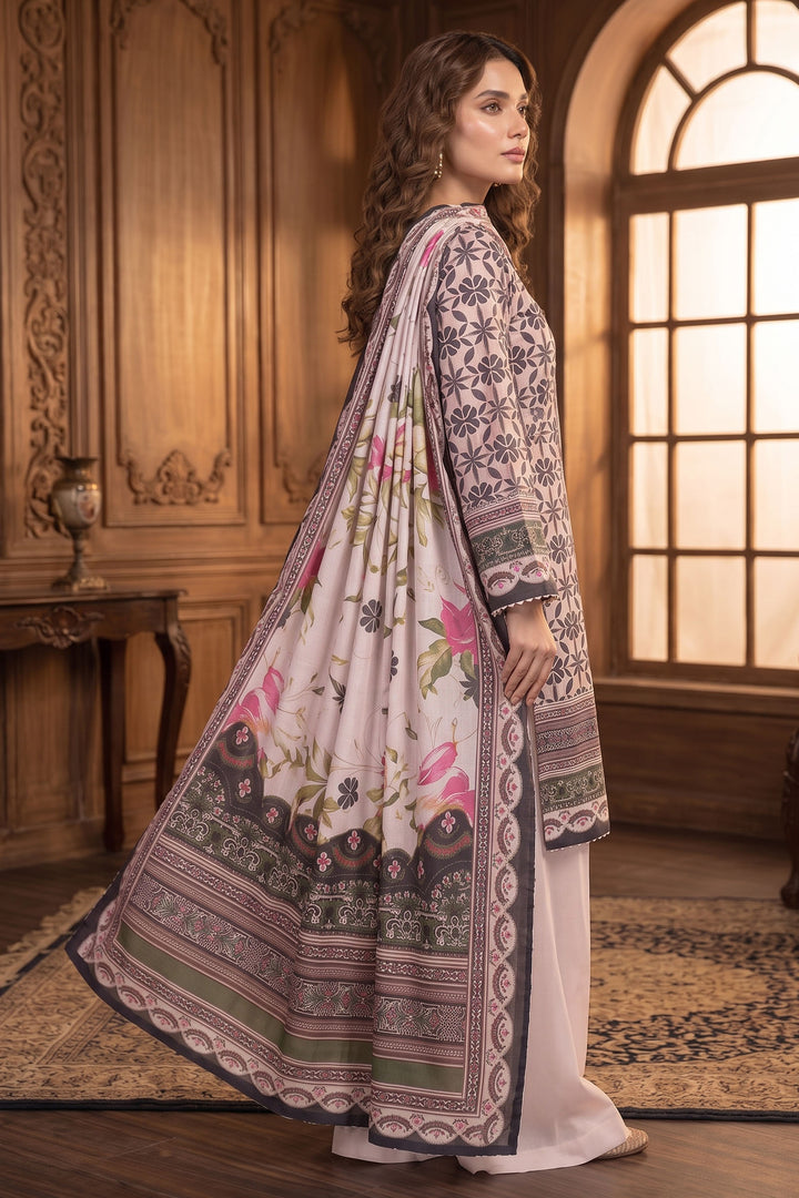 Light Pink 3 Piece Unstitched Premium Printed Lawn