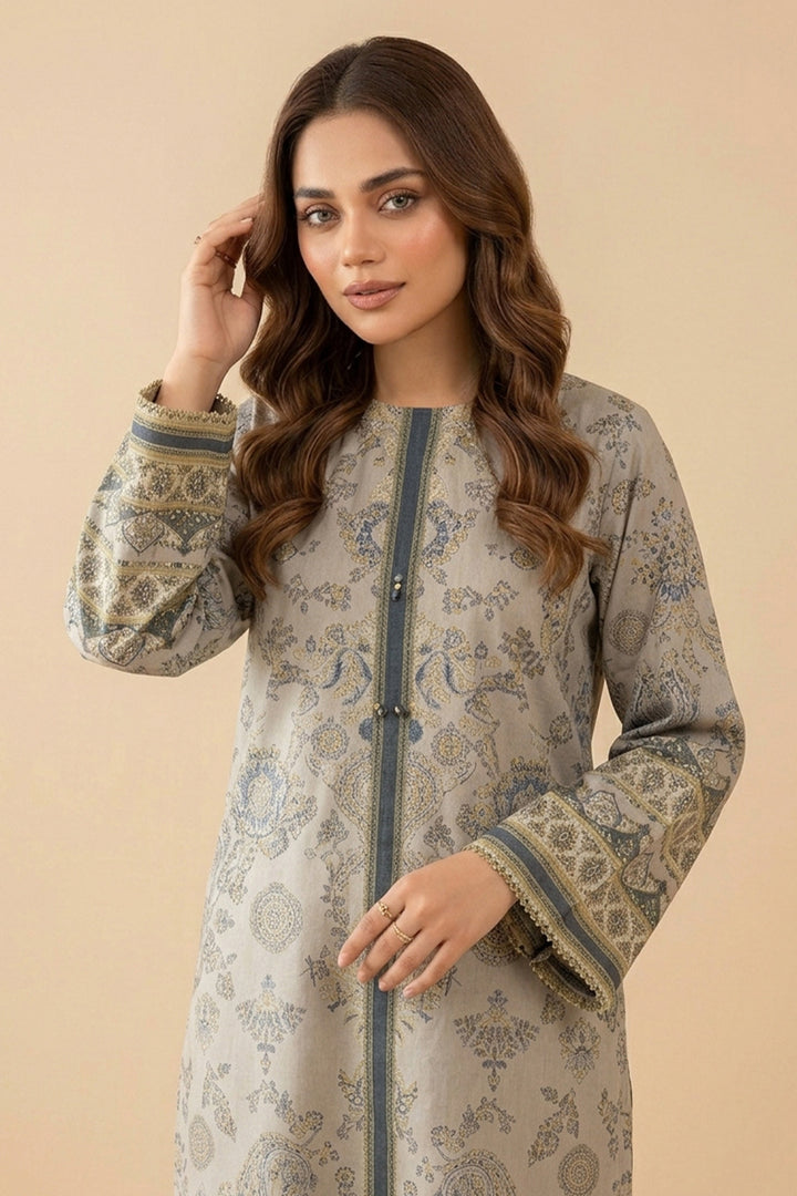 Almond 2 Piece Unstitched Printed Cambric Co-Ord Set