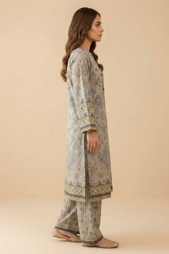 Almond 2 Piece Unstitched Printed Cambric Co-Ord Set