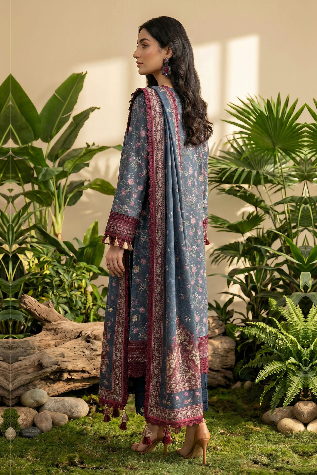 Blue 3 Piece Unstitched Premium Printed Lawn Suit By Jacquard Clothing Summer 2026 Hania Manahil Collection