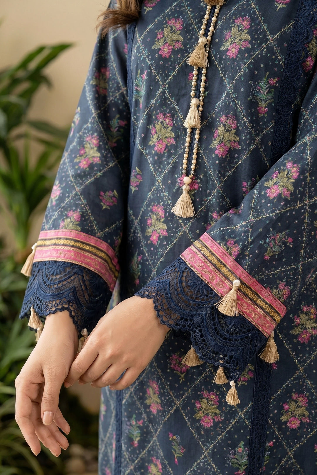 Blue 3 Piece Unstitched Premium Printed Lawn Suit By Jacquard Clothing Summer 2026 Hania Manahil Collection