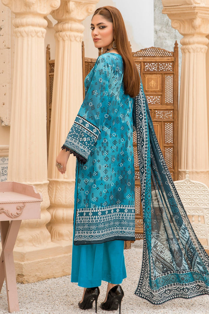 Blue Lawn 3 Piece Unstitched - Jacquard Clothing