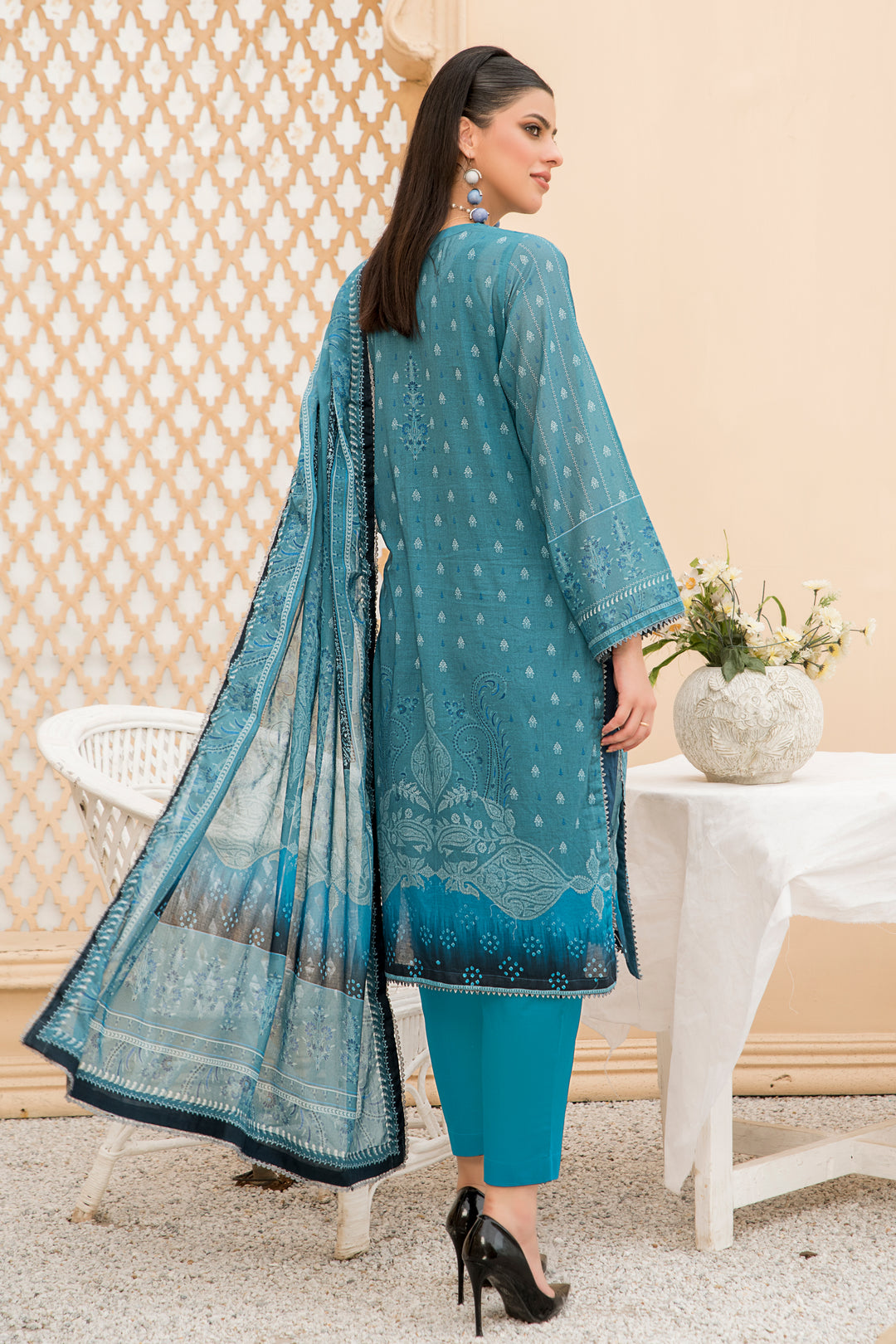 Blue Unstitched 3 Piece Printed Lawn - SU24V40-S4 - JACQUARD CLOTHING