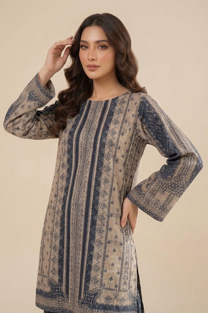 Charcoal 2 Piece Unstitched Printed Cambric Co-Ord Set
