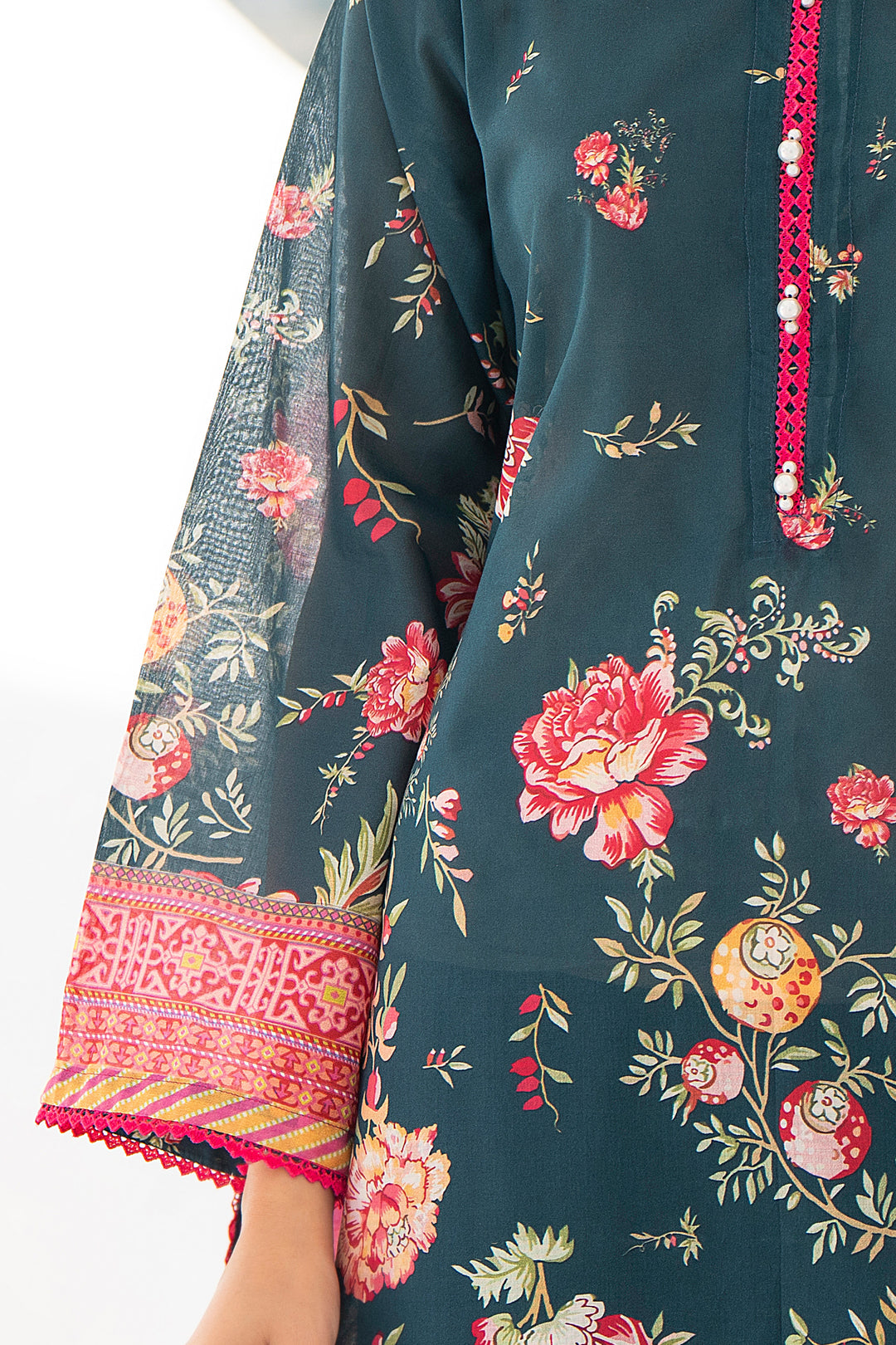 Charcoal 3 Piece Unstitched Premium Lawn - SU25V2-S4 - JACQUARD CLOTHING