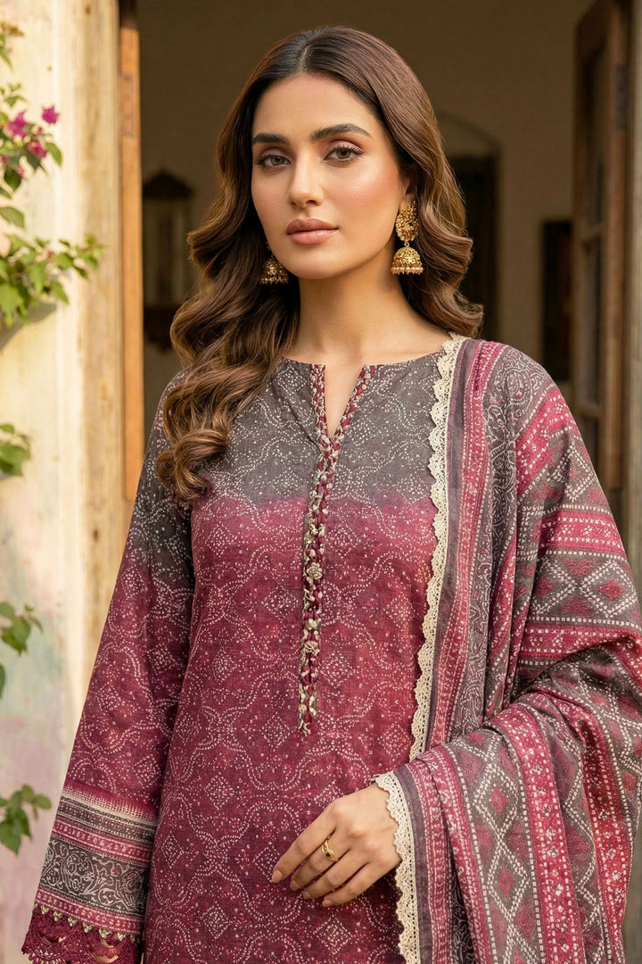 Cordovan 3 Piece Unstitched Premium Printed Lawn Suit - Jacquard Wirsa By Zainab Collection Summer 2026